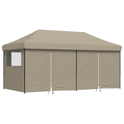 foldbart pop up-festtelt med 4 sidevægge gråbrun
