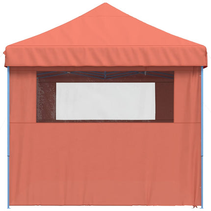 foldbart pop-up festtelt med 4 sidevægge terracotta
