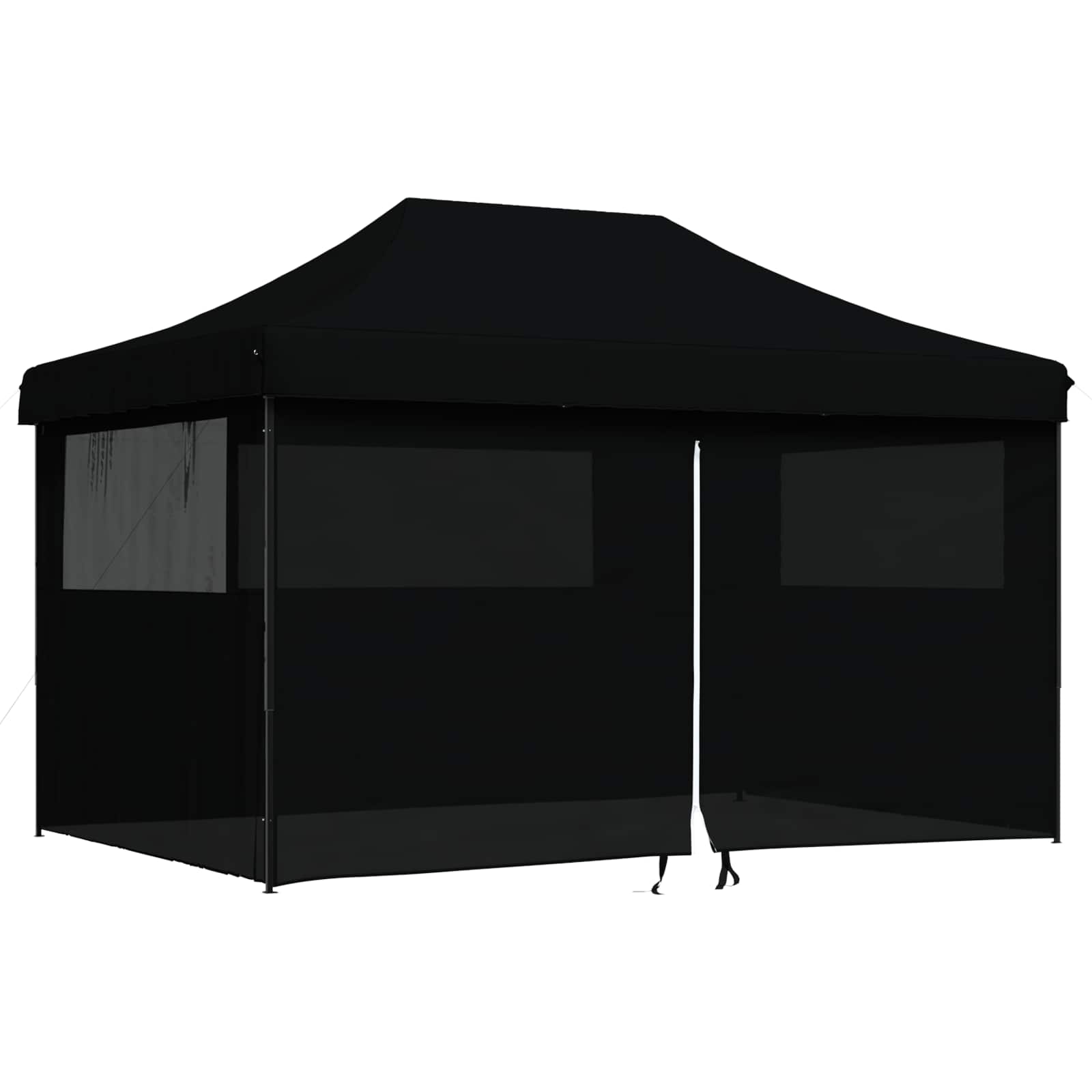 foldbart pop-up festtelt med 4 sidevægge sort