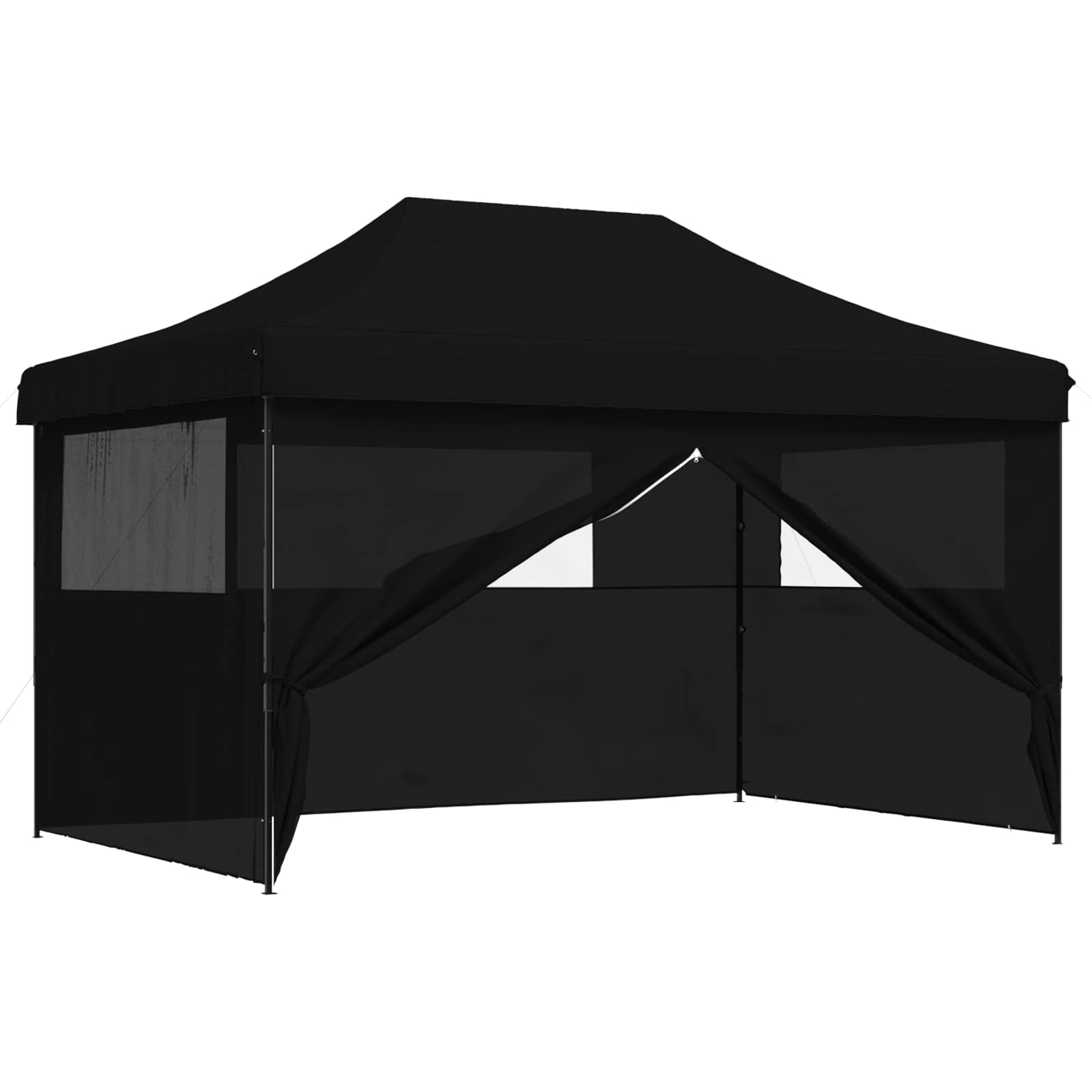 foldbart pop-up festtelt med 4 sidevægge sort