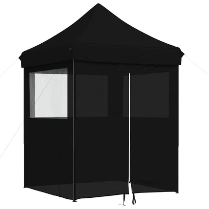 foldbart pop-up festtelt med 4 sidevægge sort