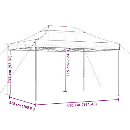pop op-festtelt 410x279x315 cm foldbart sort
