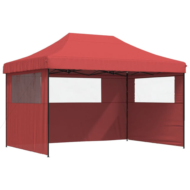 foldbart pop up-festtelt med 3 sidevægge bordeaux