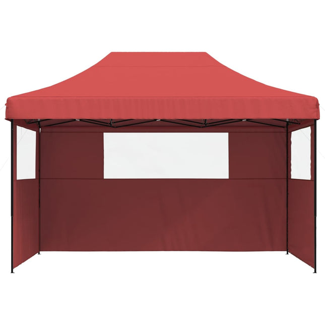 foldbart pop up-festtelt med 3 sidevægge bordeaux