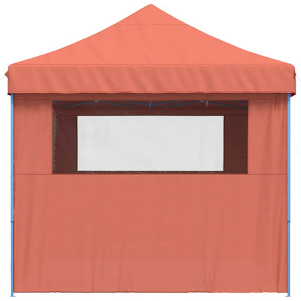 foldbart pop-up festtelt med 4 sidevægge terracotta