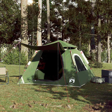 4-personers campingtelt quick-release grøn