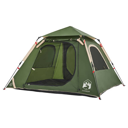 4-personers campingtelt quick-release grøn