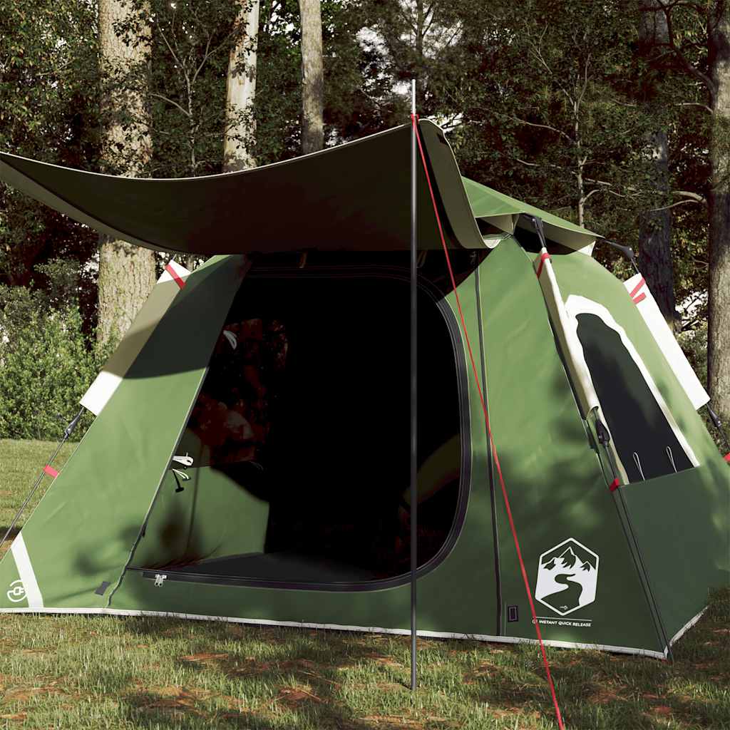 4-personers campingtelt med quick-release - grøn