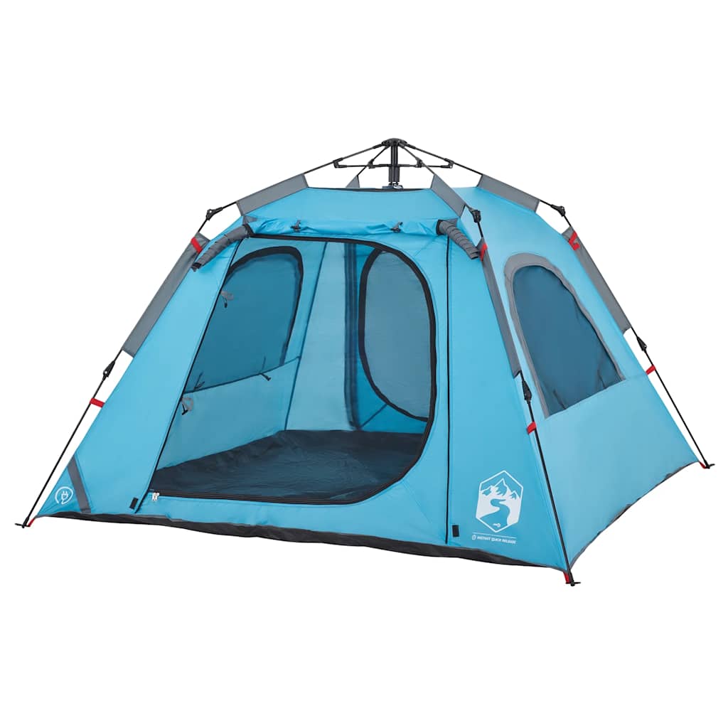 4-personers campingtelt quick-release blå