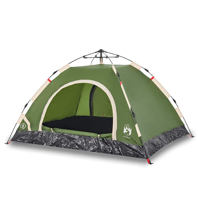 4-personers campingtelt vandtæt quick-release grøn