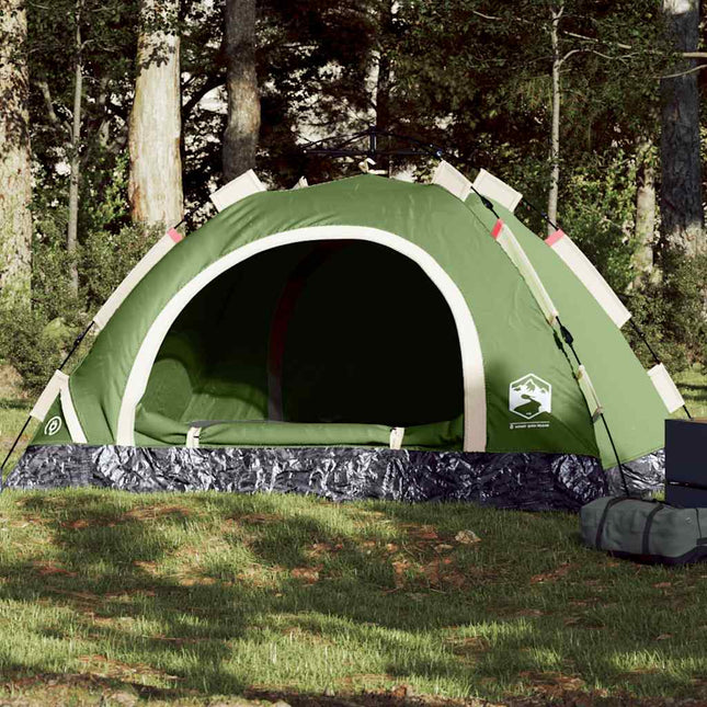 4-personers campingtelt vandtæt quick-release grøn