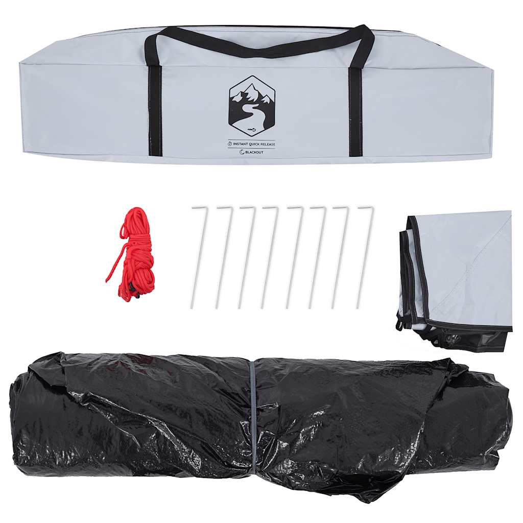 3-personers campingtelt kuppel quick-release mørklægning hvid