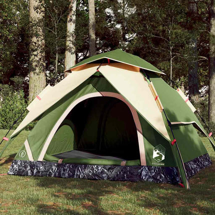 4-personers campingtelt quick-release grøn