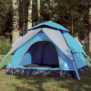 4-personers campingtelt quick-release blå