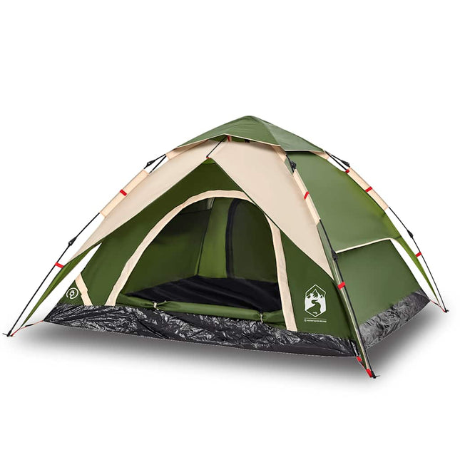 5-personers campingtelt kuppel quick-release grøn