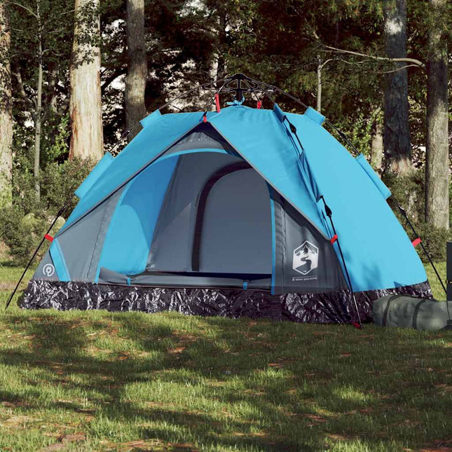 2-personers campingtelt kuppel quick-release blå