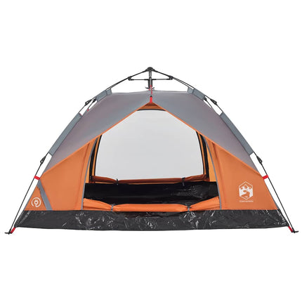 2-personers campingtelt kuppel quick-release grå og orange