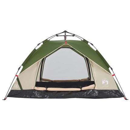 3-personers campingtelt kuppel quick-release grøn