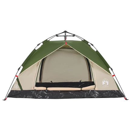 3-personers campingtelt kuppel quick-release grøn