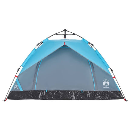 3-personers campingtelt kuppel quick-release blå