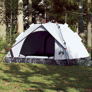 3-personers campingtelt kuppel quick-release mørklægning hvid