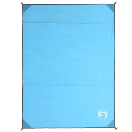 picnictæppe med pløkker 205x155 cm blå