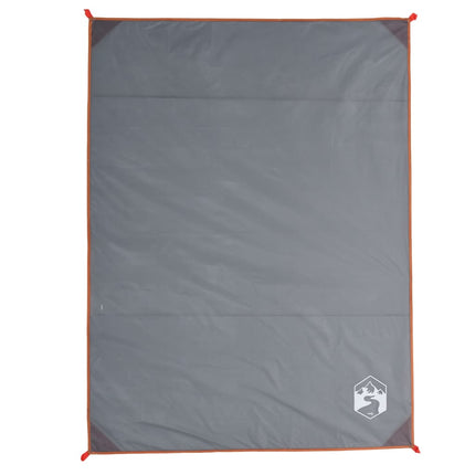 picnictæppe med pløkker 205x155 cm grå og orange