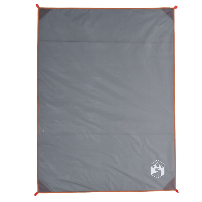 picnictæppe med pløkker 205x155 cm grå og orange
