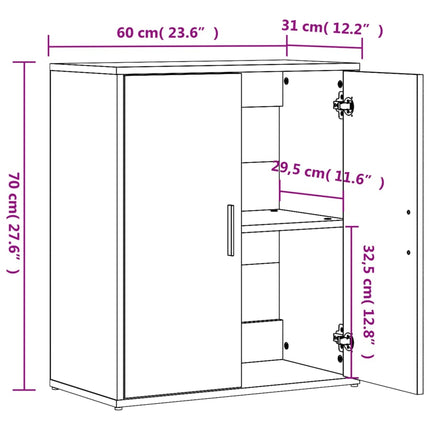 skænk 60x31x70 cm konstrueret træ hvid