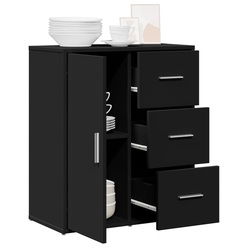 skænk 60x31x70 cm konstrueret træ sort