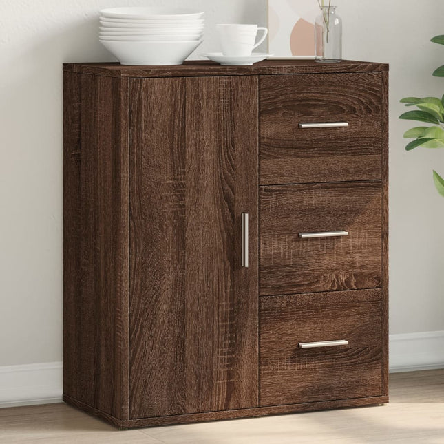 skænk 60x31x70 cm konstrueret træ brun egetræsfarve