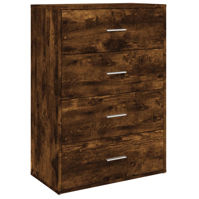 skænk 60x31x84 cm konstrueret træ røget egetræsfarve
