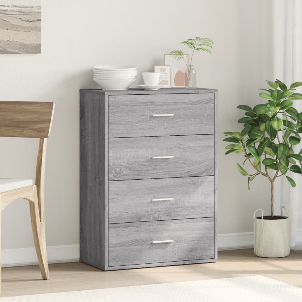 skab 60x31x84 cm konstrueret træ grå sonoma-eg