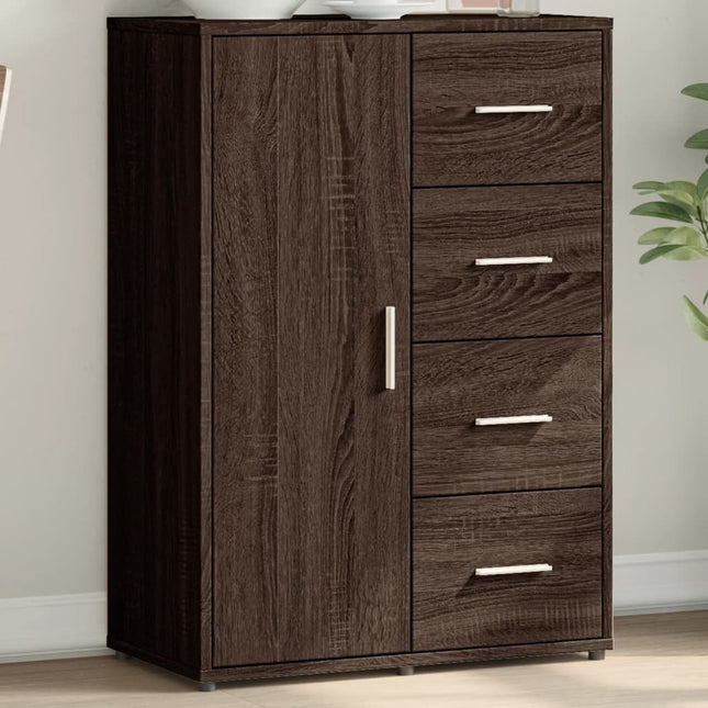 skænk 60x31x84 cm konstrueret træ brun egetræsfarve