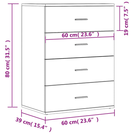 skab 60x39x80 cm konstrueret træ hvid