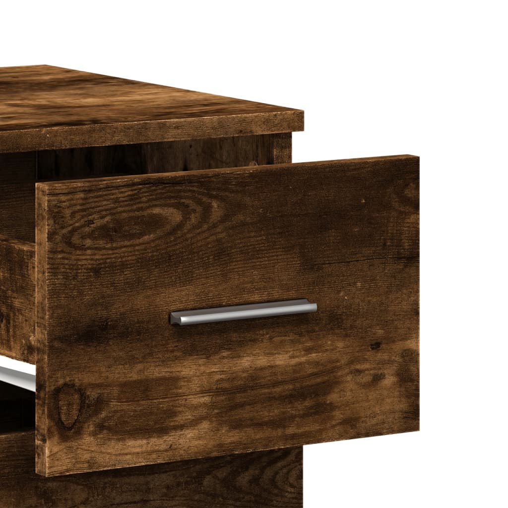 skænk 59x39x80 cm konstrueret træ røget egetræsfarve