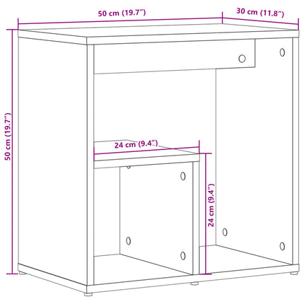 sidebord 50x30x50 cm konstrueret træ hvid