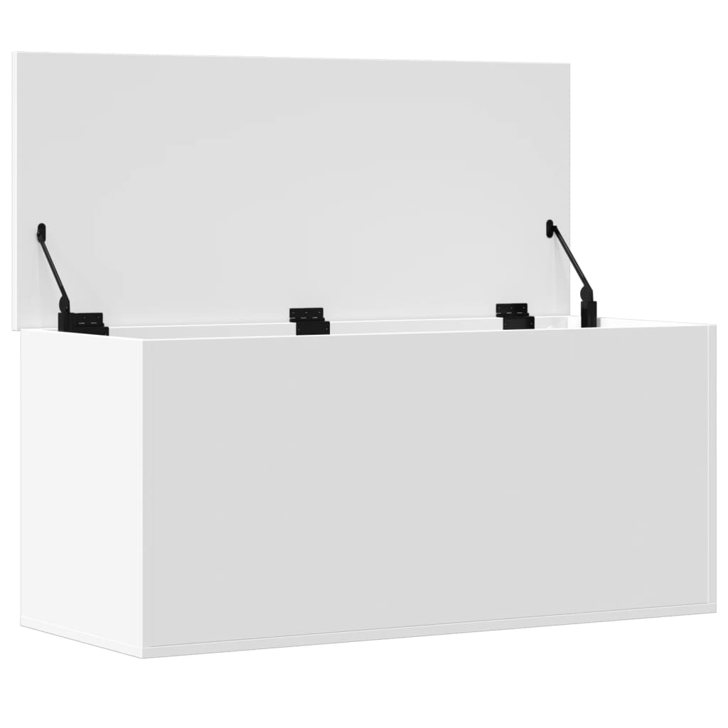 opbevaringsboks 100x42x46 cm konstrueret træ hvid