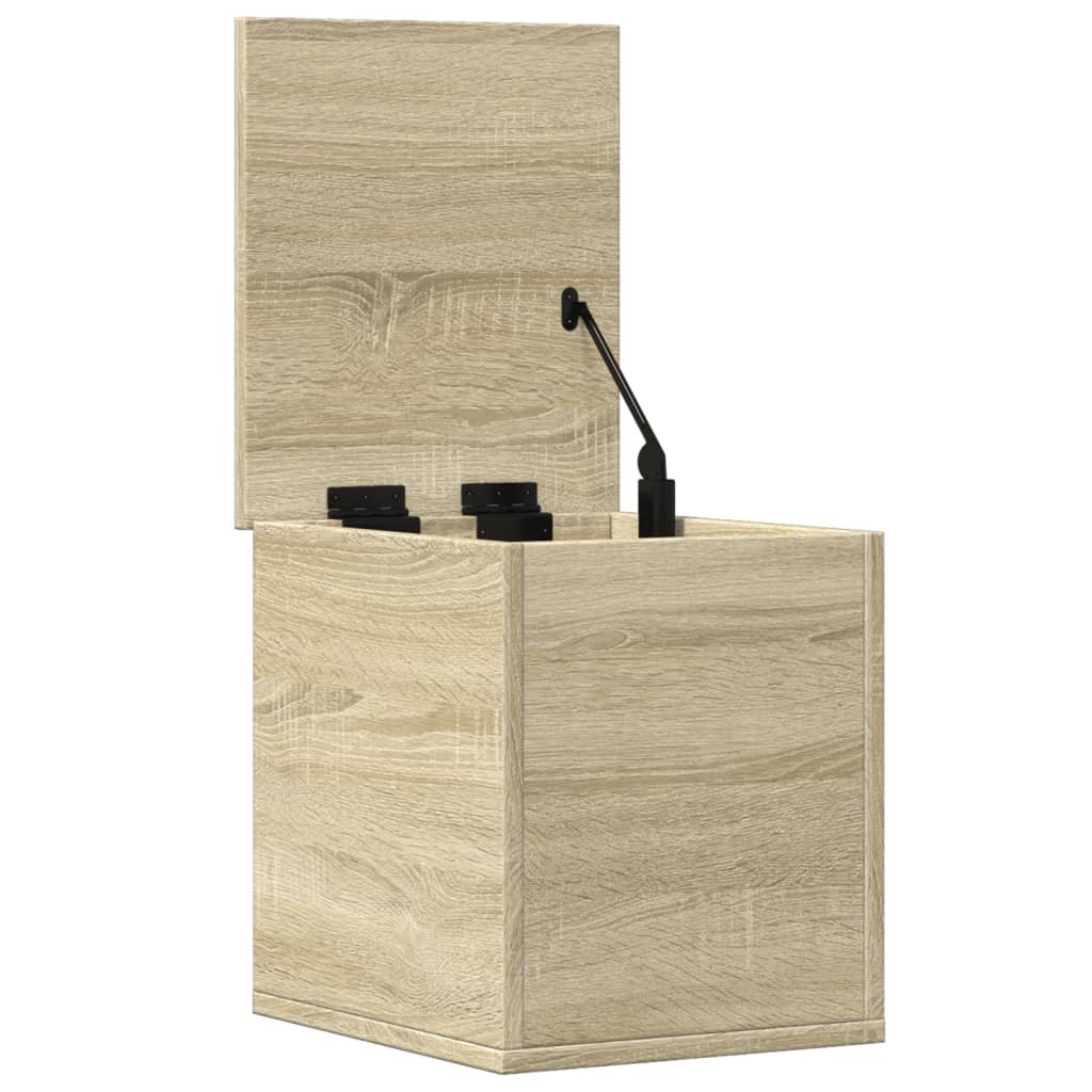 opbevaringsboks 30x35x35 cm konstrueret træ sonoma-eg
