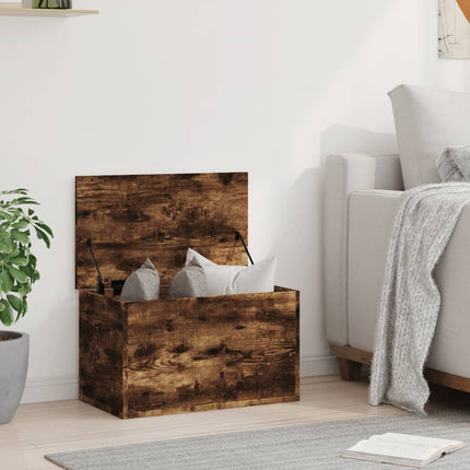 opbevaringsboks 60x35x35 cm konstrueret træ røget egetræsfarve