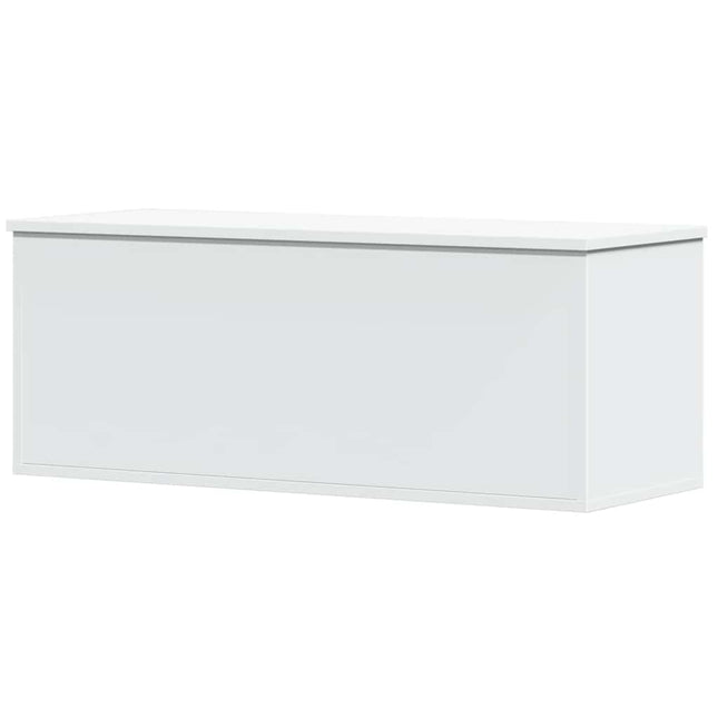 opbevaringsboks 90x35x35 cm konstrueret træ hvid