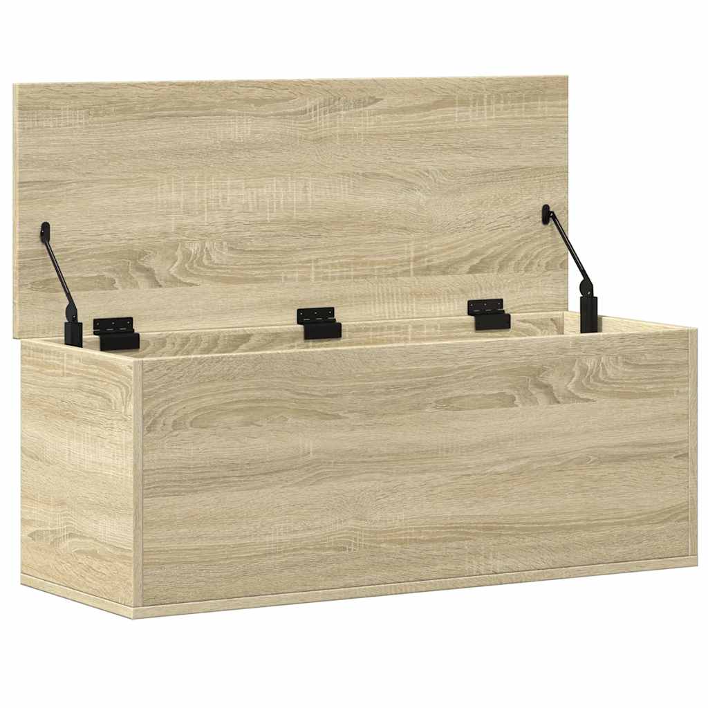 opbevaringsboks 90x35x35 cm konstrueret træ sonoma-eg