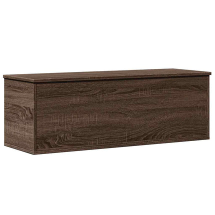 opbevaringsboks 102x35x35 cm konstrueret træ brun egetræsfarve