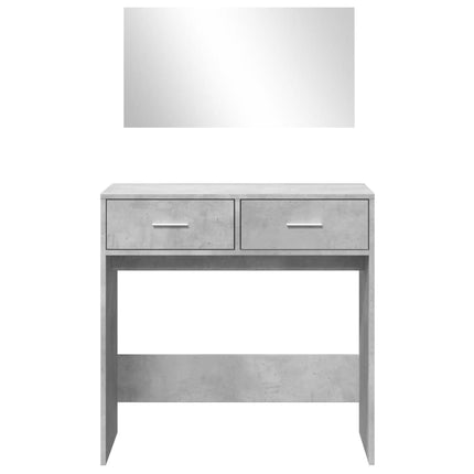 makeupbord med spejl 80x39x80 cm betongrå