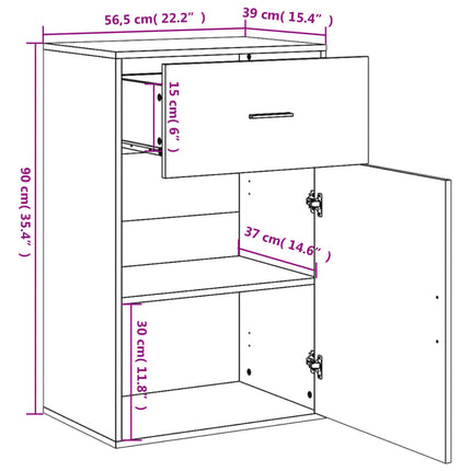 opbevaringsskab 56,5x39x90 cm konstrueret træ røget egetræ