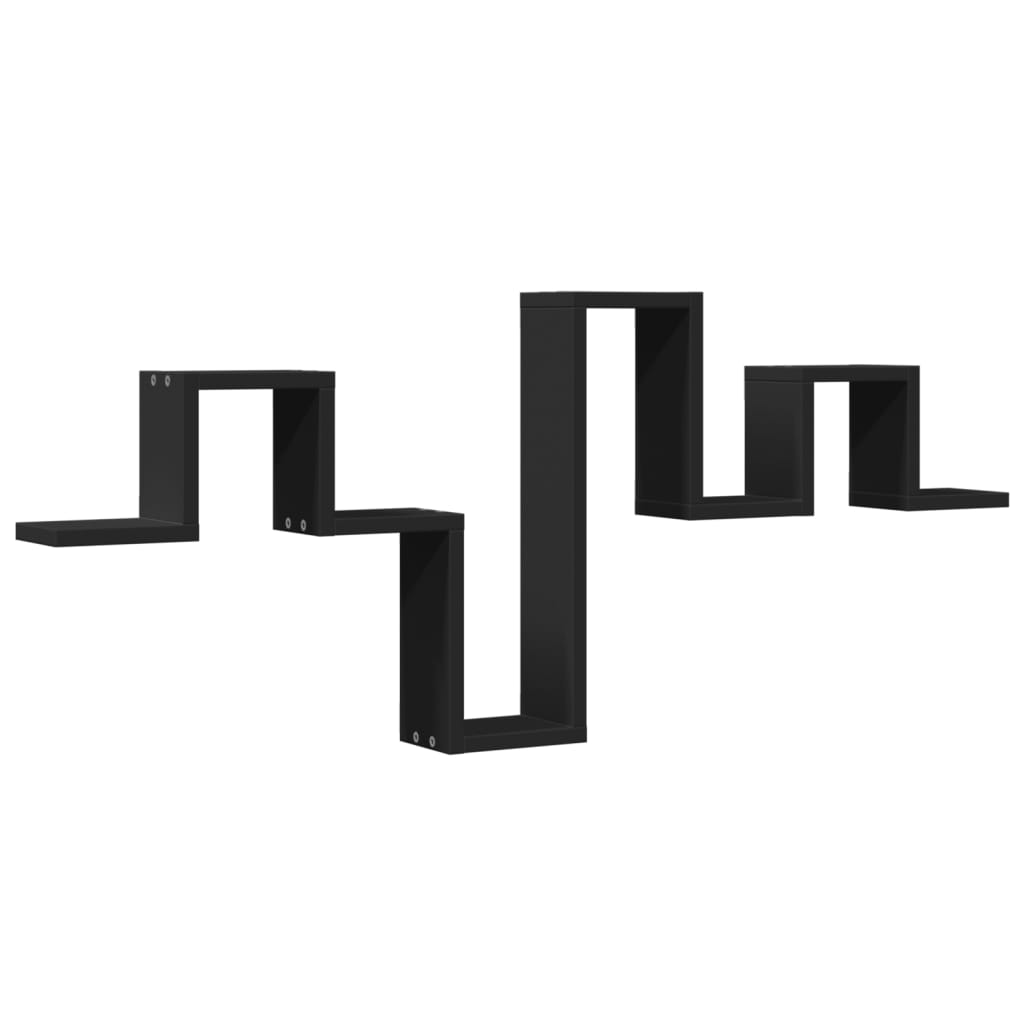 væghylde 104,5x10x43 cm konstrueret træ sort