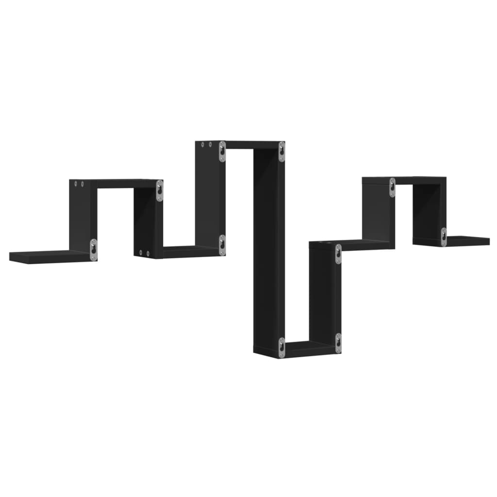 væghylde 104,5x10x43 cm konstrueret træ sort