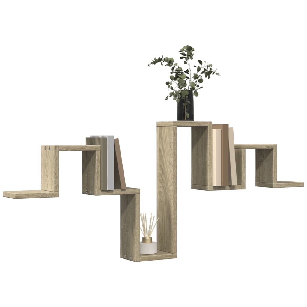 væghylde 104,5x10x43 cm konstrueret træ sonoma-eg