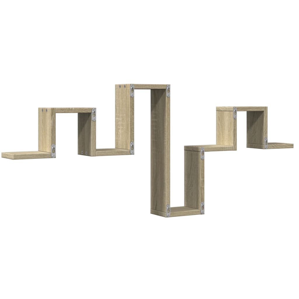 væghylde 104,5x10x43 cm konstrueret træ sonoma-eg