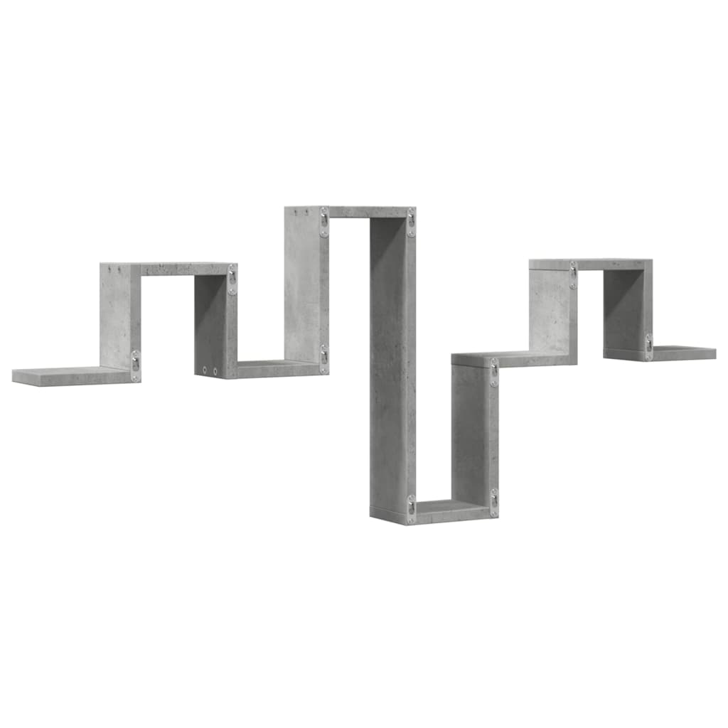 væghylde 104,5x10x43 cm konstrueret træ betongrå